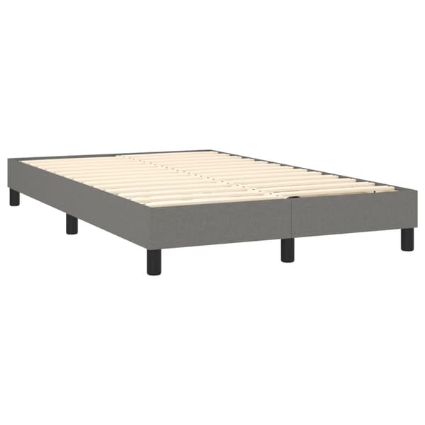 Ramsäng med madrass & LED mörkgrå 120x190 cm tyg