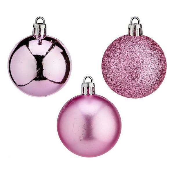 Julekugle Krist+ Pink Plastik Ø 5 cm