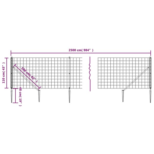 Stängsel med markspett grön 1,1x25 m