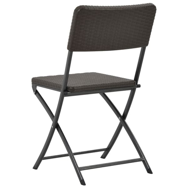 Hopfällbara trädgårdsstolar 2 st konstrotting HDPE & stål brun