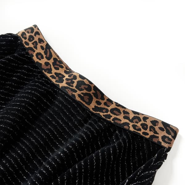 Kjol för barn leopardmönster svart 116