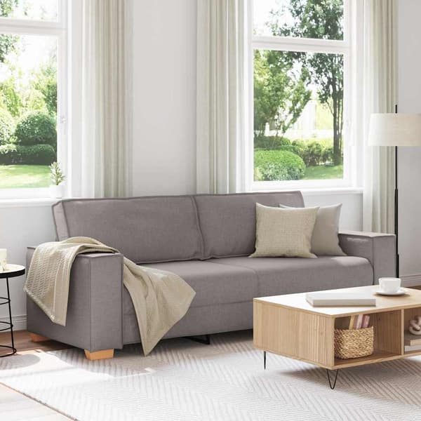 3-sitssoffa taupe 180 cm tyg