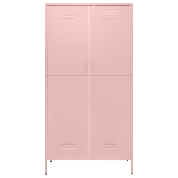 Garderob 90x50x180 cm rosa stål