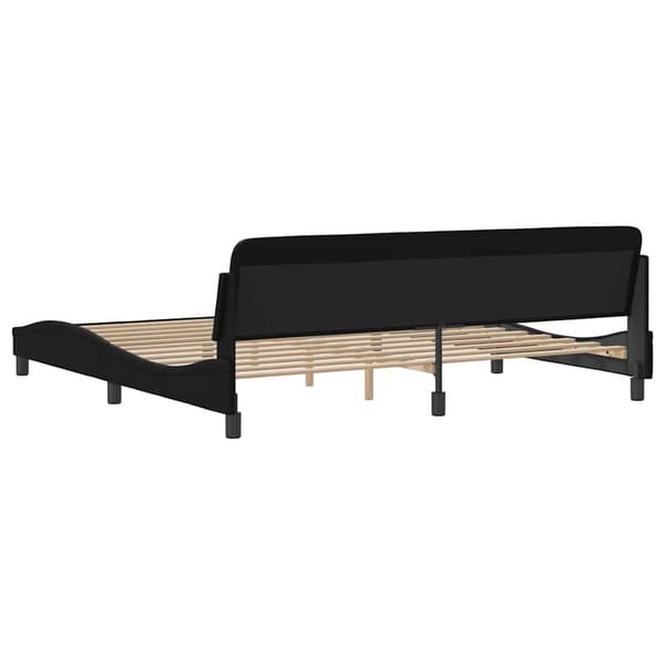 Bed Frame "Dover" Black 200x200 cm Faux Leather