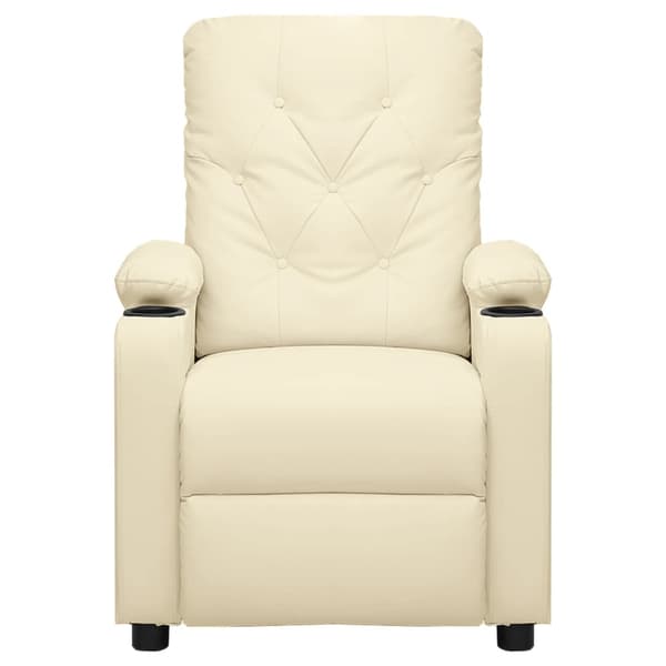 Reclinerfåtölj gräddvit konstläder