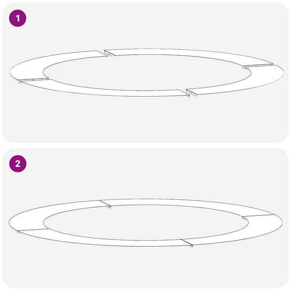 lämplig för Flat Trädringar 5 pcs Silver Ø90 / 120 cm