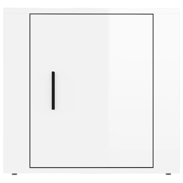 Sängbord vit högglans 40x35x47 cm