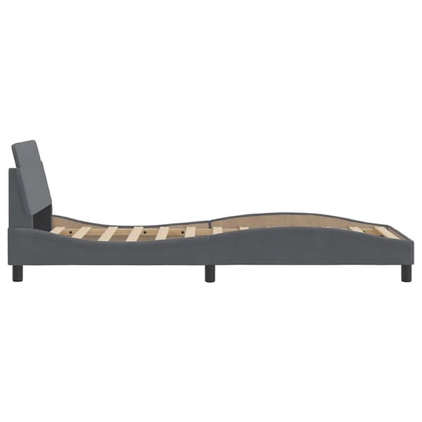 Bed Frame "Dover" Dark Grey 90x200 cm Velvet