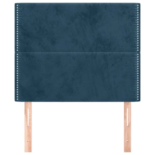 Sänggavel mörkblå 80x5x118/128 cm sammet