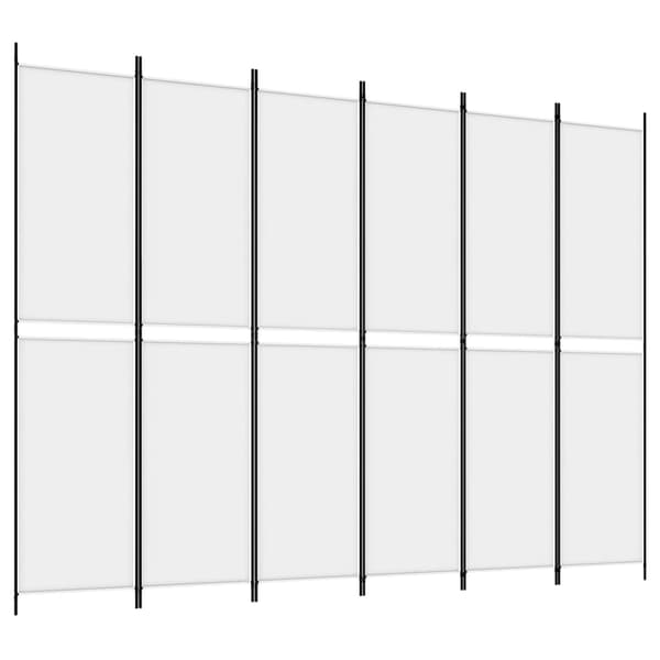 Rumsavdelare 6 paneler vit 300x220 cm tyg