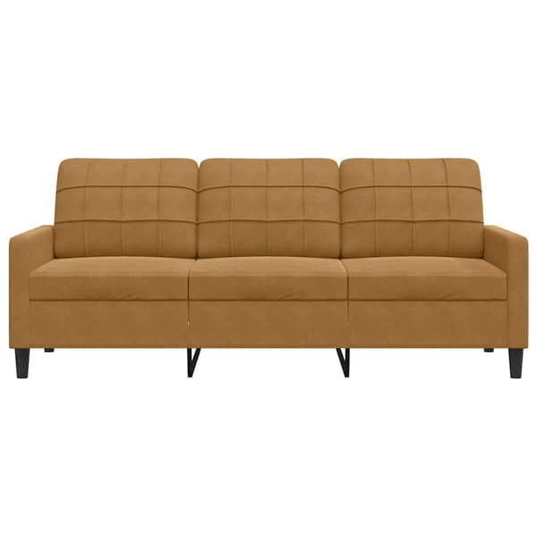 3-sitssoffa brun 180 cm sammet