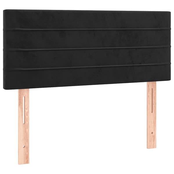 Ramsäng med madrass svart 100x200 cm sammet