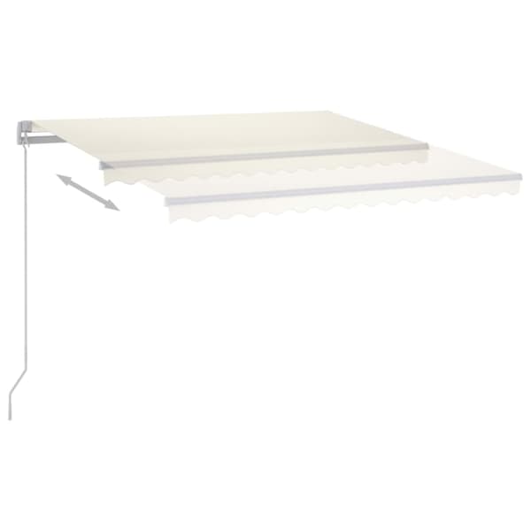 Markis manuellt infällbar med LED 350x250 cm gräddvit