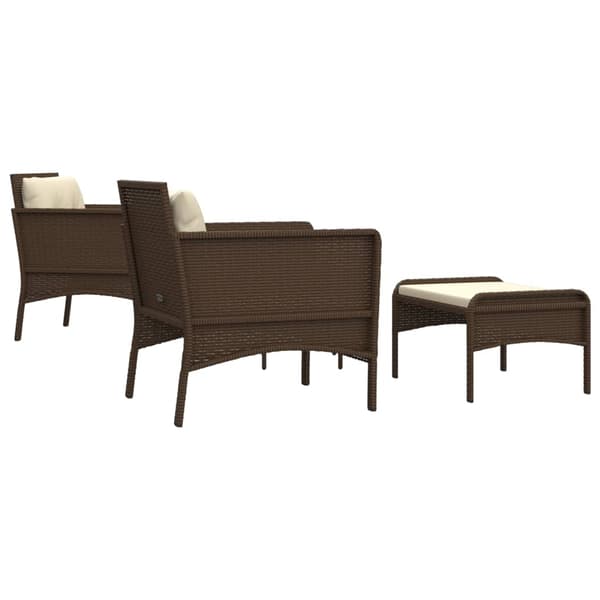 Loungegrupp med dynor 5 delar brun konstrotting
