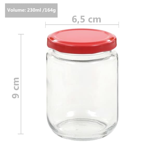 Syltburkar i glas med röda lock 96 st 230 ml