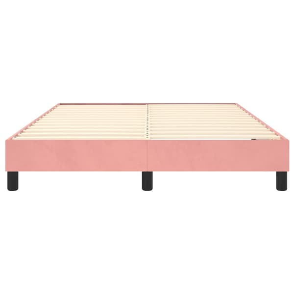 Boxspring-sängram rosa 140x200 cm sammet