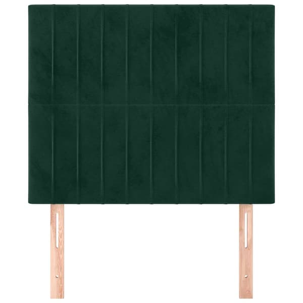 Sänggavel mörkgrön 100x5x118/128 cm sammet
