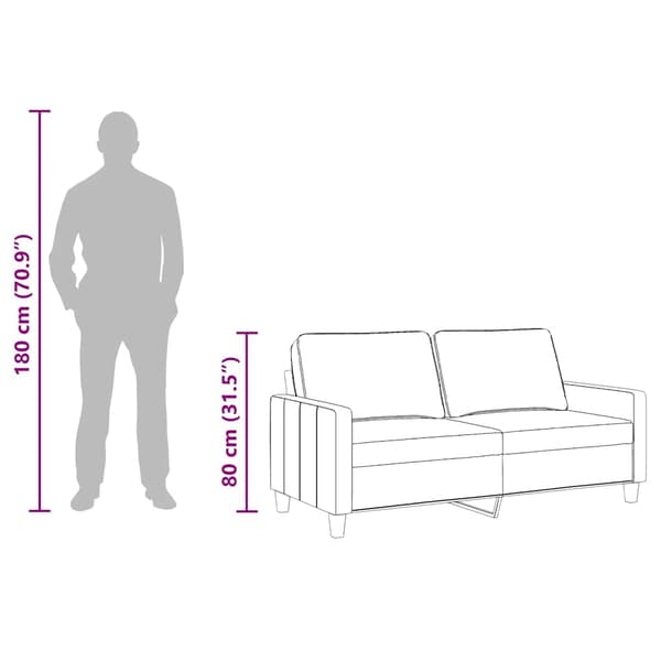 2-sitssoffa svart 140 cm tyg