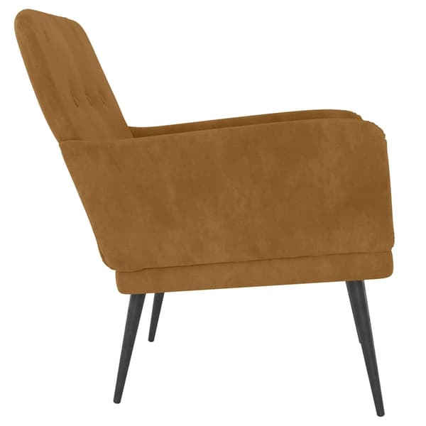 Fåtölj brun 62x79x79 cm sammet