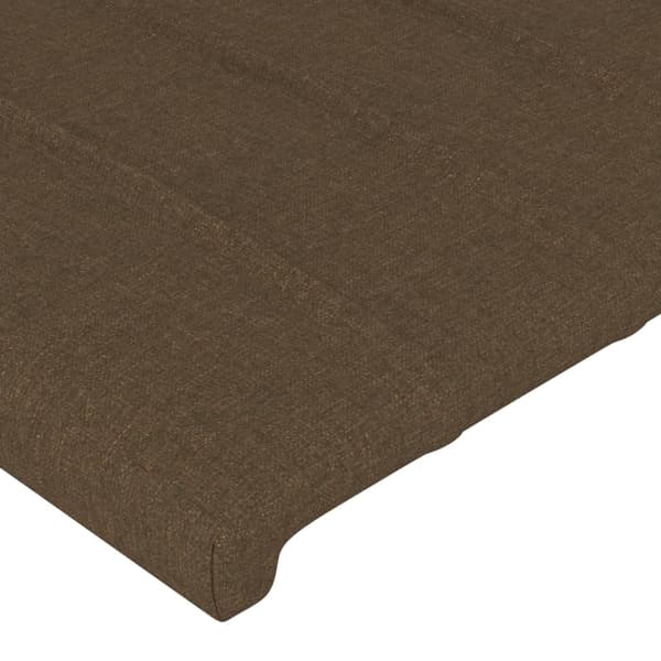 Sänggavel mörkbrun 80x5x118/128 cm tyg