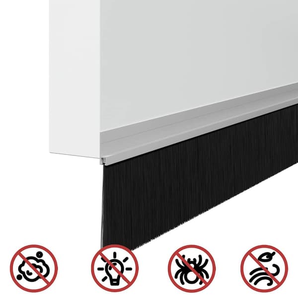Självhäftande dörrborstlist 12 pcs Silver 100 cm