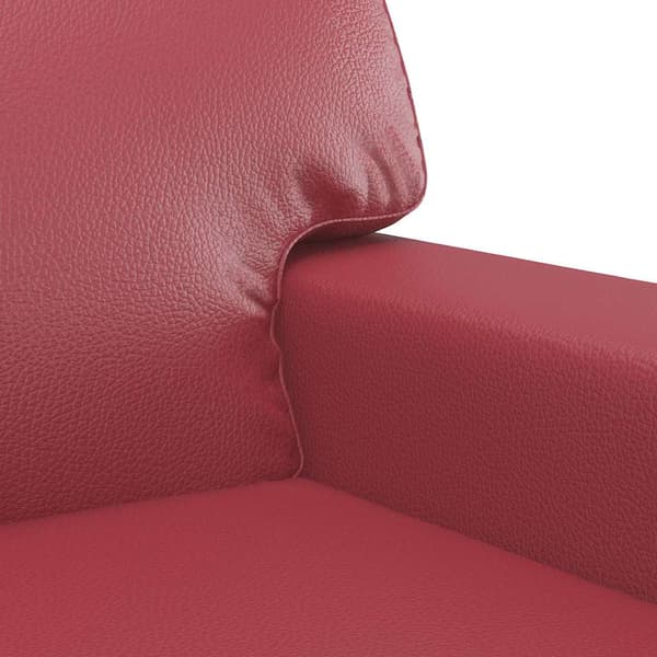 2-sitssoffa vinröd 140 cm fuskläder