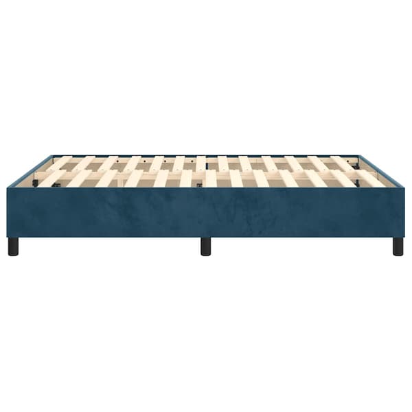 Boxspring-sängram mörkblå 140x200 cm sammet