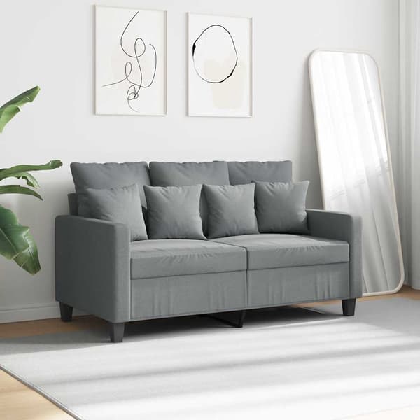 2-sitssoffa ljusgrå 120 cm tyg