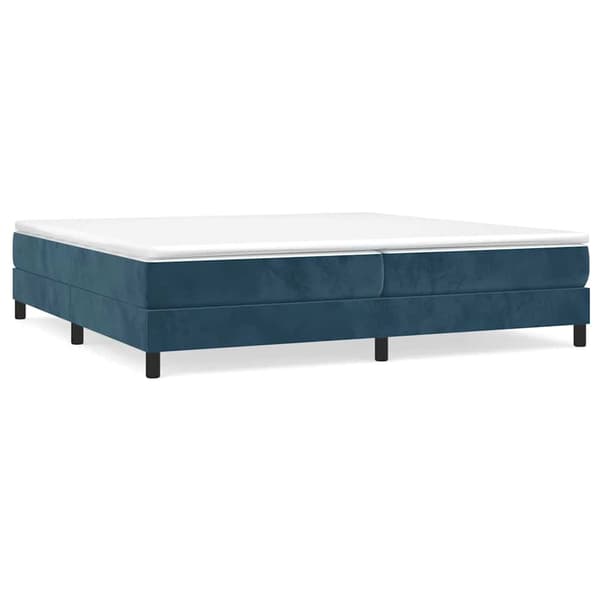 Ramsäng med madrass mörkblå 200x200 cm sammet