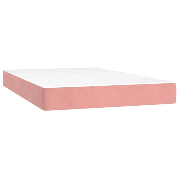 Ramsäng med madrass rosa 120x200 cm sammet