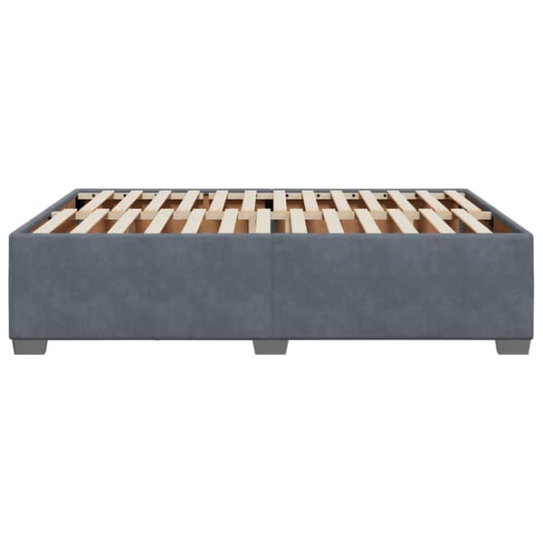 Sängram utan madrass mörkgrå 140x190 cm sammet