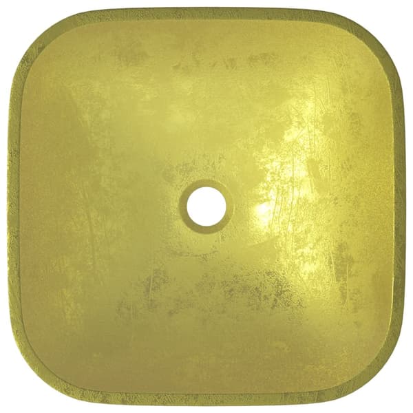 Handfat glas 42x42x14 cm guld