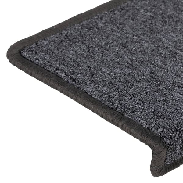 Trappmattor 15 st 65x21x4 cm mörkgrå rektangulär kant