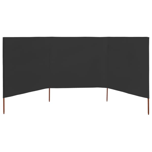Vindskydd 3 paneler tyg 400x80 cm antracit