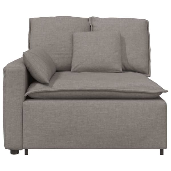 Modulär soffa armstödsändmodul med dynor Taupe 100 cm
