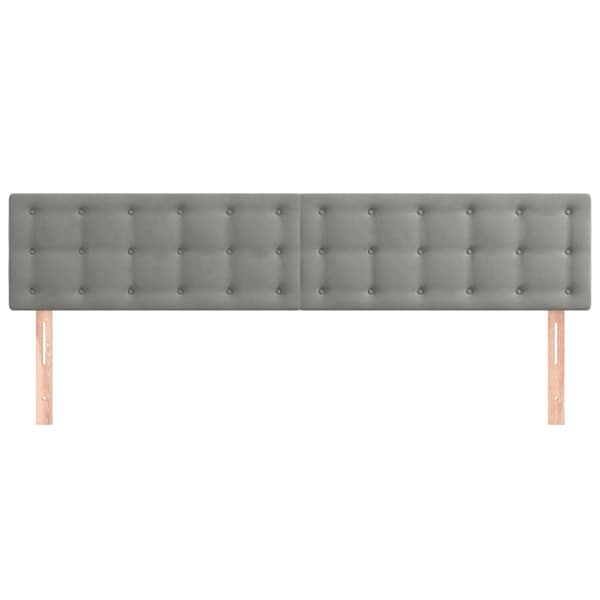 Sänggavlar ljusgrå 200x5x78/88 cm sammet