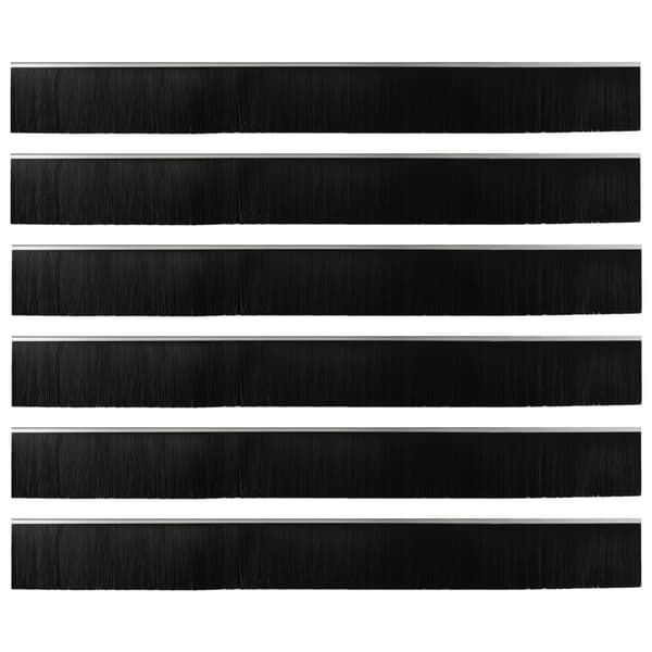 Självhäftande dörrborstlist 6 pcs Silver 100 cm