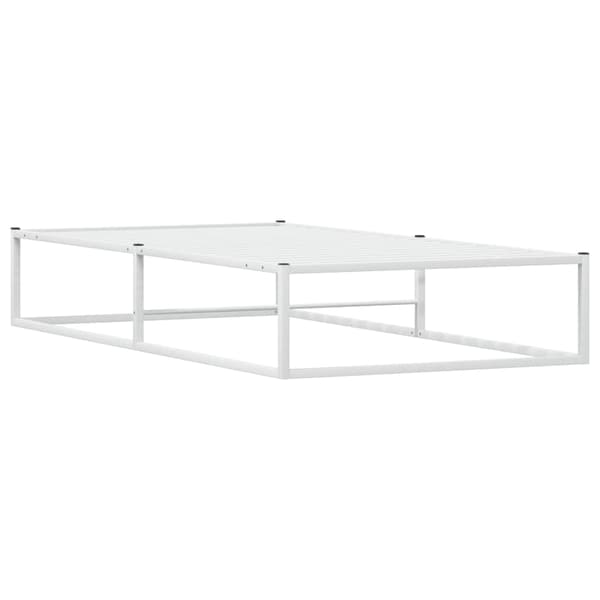 Sängram utan madrass vit 90x200 cm metall