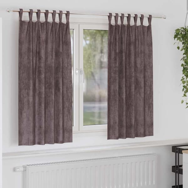 Sammetsgardiner 2 st Brun 175 x 140 cm Sammet