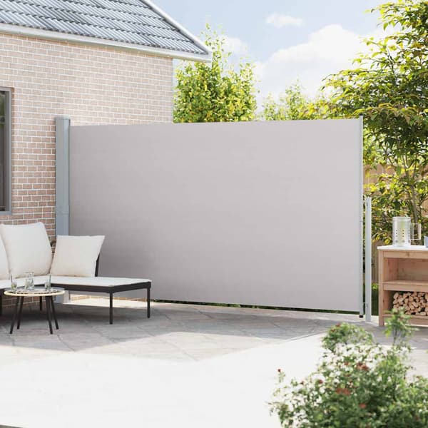 Infällbar sidomarkis 200x500 cm grå