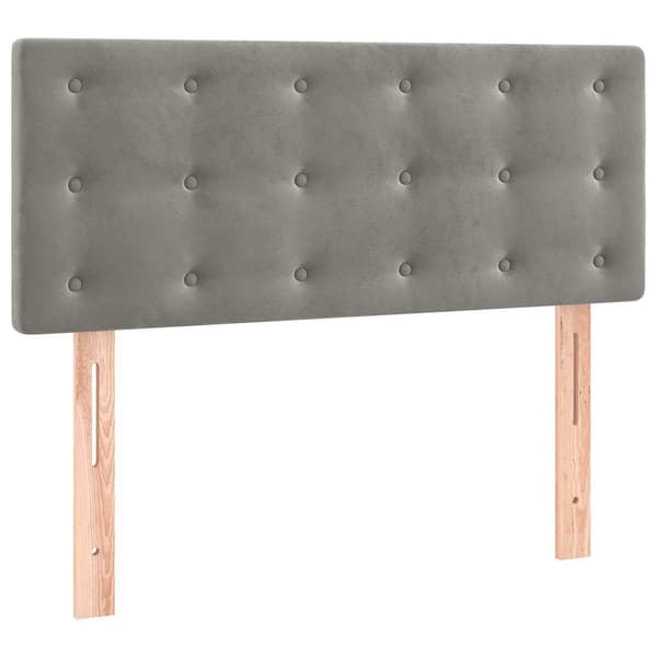Sänggavel ljusgrå 100x5x78/88 cm sammet