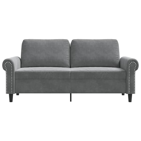 Soffa 2-sits mörkgrå 140 cm sammet