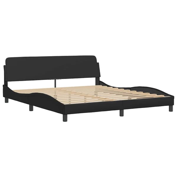Bed Frame "Dover" Black 180x200 cm Faux Leather
