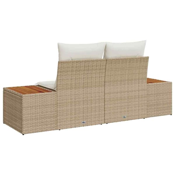 Trädgårdsoffa Beige 184 x 62 x 85cm konstrotting