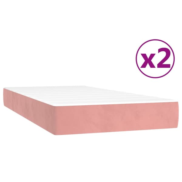 Ramsäng med madrass rosa 200x200 cm sammet