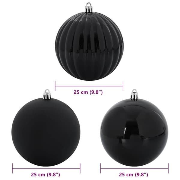 Julkula Set XXL 3 st Svart Ø 25 cm Plast
