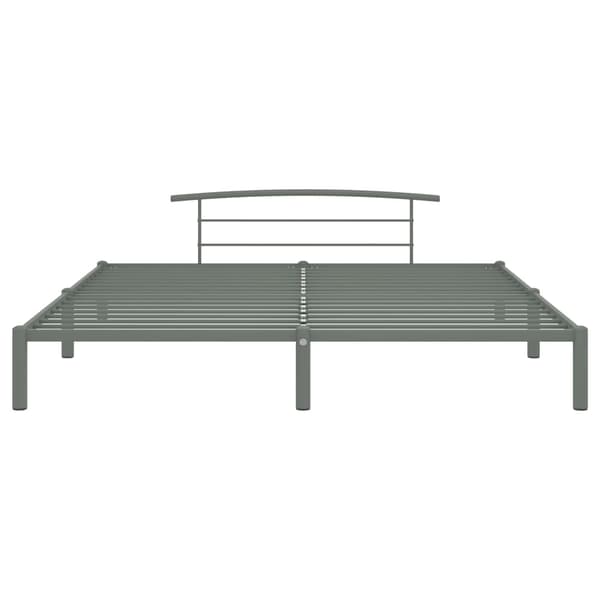 Sängram utan madrass grå metall 200x200 cm