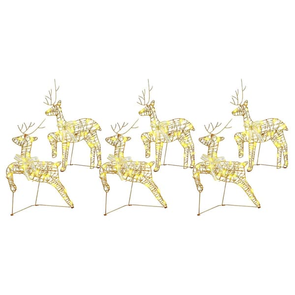 LED Renar med 180 LED-lampor 6 pcs Guld PET