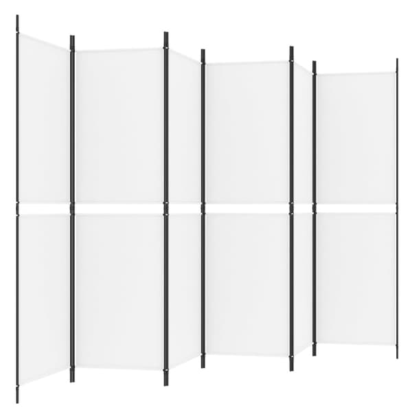 Rumsavdelare 6 paneler vit 300x180 cm tyg
