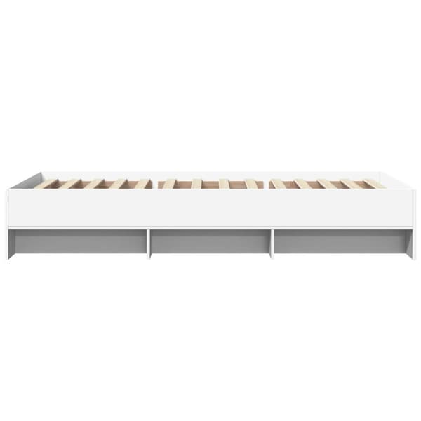 Sängram vit 100x200 cm konstruerad trä
